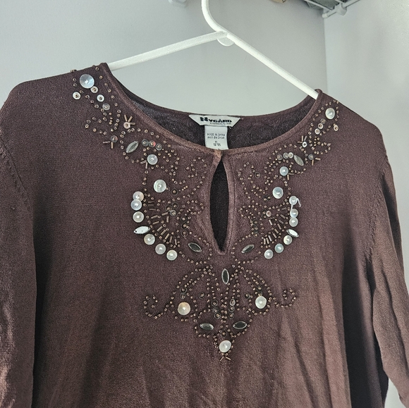 Vintage Nygard Knit Beaded Top - Picture 4 of 7